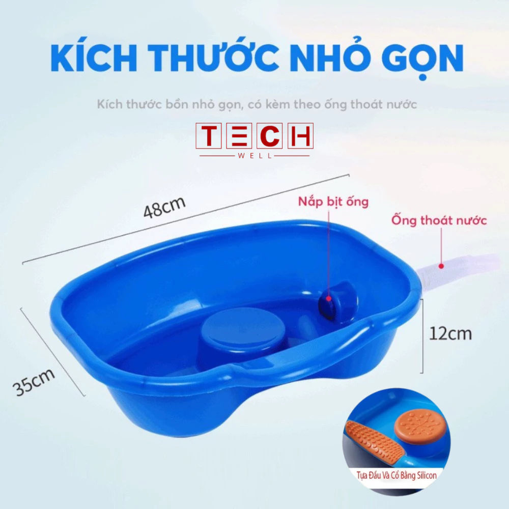 Chậu Gội Đầu Tại Giường Có Đệm Silicon Cao Cấp Cho Bà Bầu, Người Già, Người Bệnh, Trẻ Em Tiện Lợi - 5