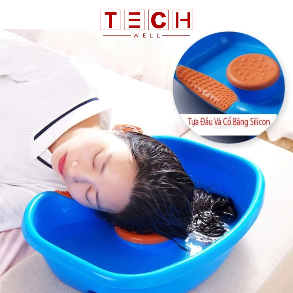 Chậu Gội Đầu Tại Giường Có Đệm Silicon Cao Cấp Cho Bà Bầu, Người Già, Người Bệnh, Trẻ Em Tiện Lợi - 6