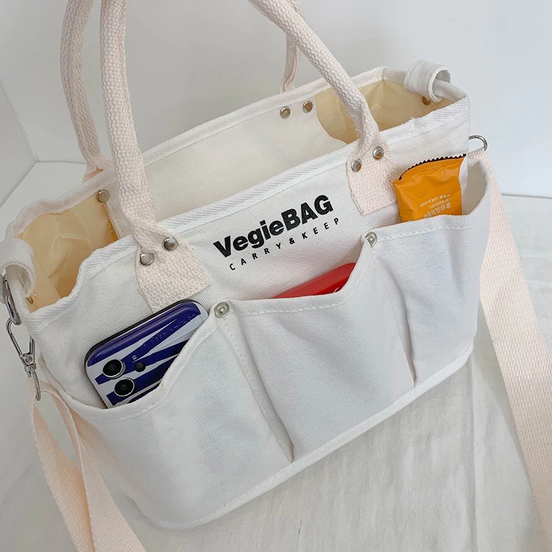 [LOẠI 1 Túi Xách Vải Bỉm Sữa Đa Năng VEGIEBAG Nữ nhiều ngăn Hàn Quốc Cao Cấp Cho Mẹ và Bé giá rẻ - 2