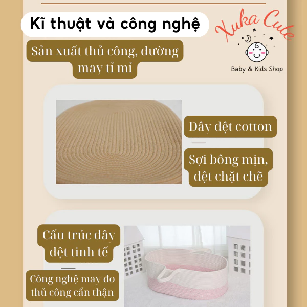 Nôi giỏ trẻ sơ sinh kiểu Hàn Quốc giỏ đựng giỏ ngủ di động ngoài trời cho bé - 3