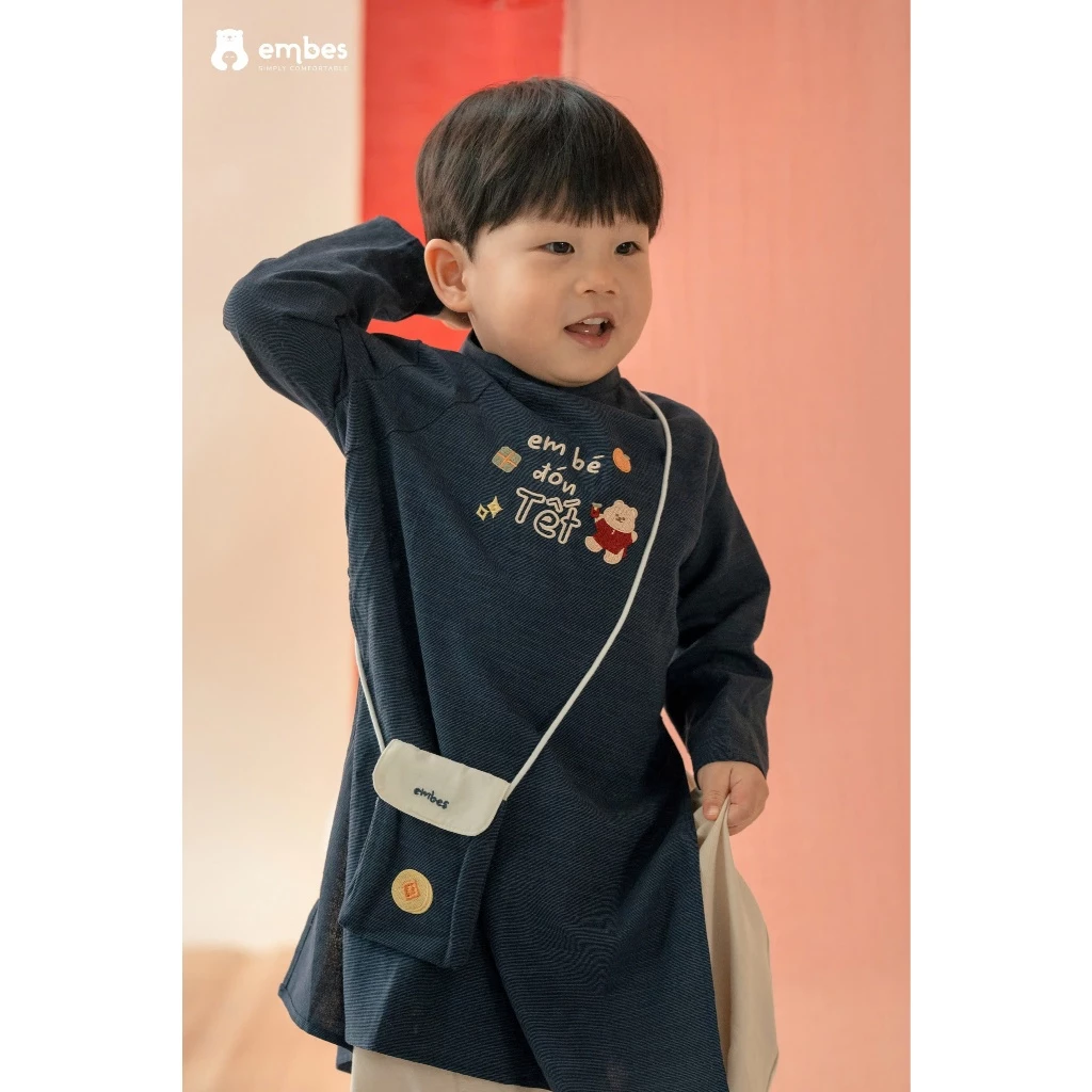 [BST TẾT 2026] Túi Lì Xì Thêu Hình Cute Mặc Phối Cùng Áo Dài Cho Bé Trai Diện Lễ Tết 2026 - 3