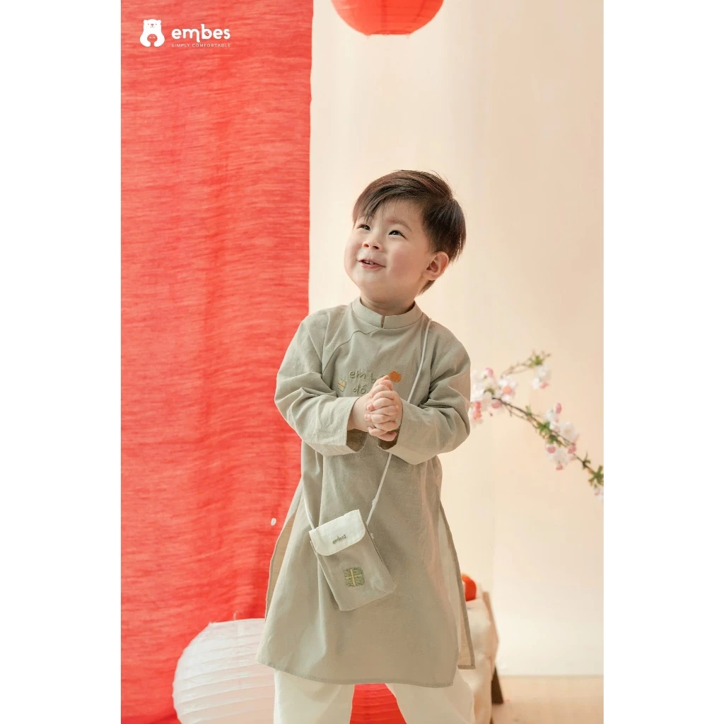 [BST TẾT 2026] Túi Lì Xì Thêu Hình Cute Mặc Phối Cùng Áo Dài Cho Bé Trai Diện Lễ Tết 2026 - 4