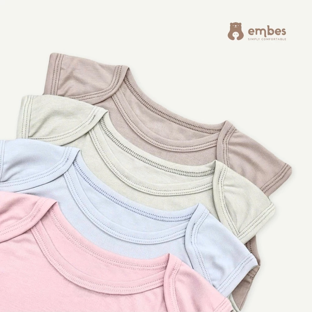 Bộ Ba Lỗ Vai Chờm Cho Bé Trai Bé Gái Embes, Bộ Quần Áo In Hình Chất Cotton Mềm Mịn Size 8-18kg - 2