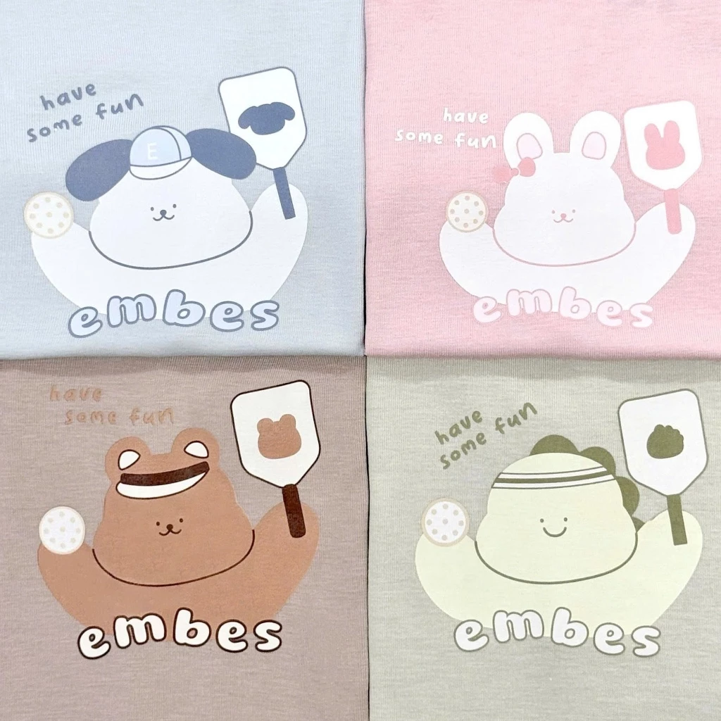Bộ Ba Lỗ Vai Chờm Cho Bé Trai Bé Gái Embes, Bộ Quần Áo In Hình Chất Cotton Mềm Mịn Size 8-18kg - 3