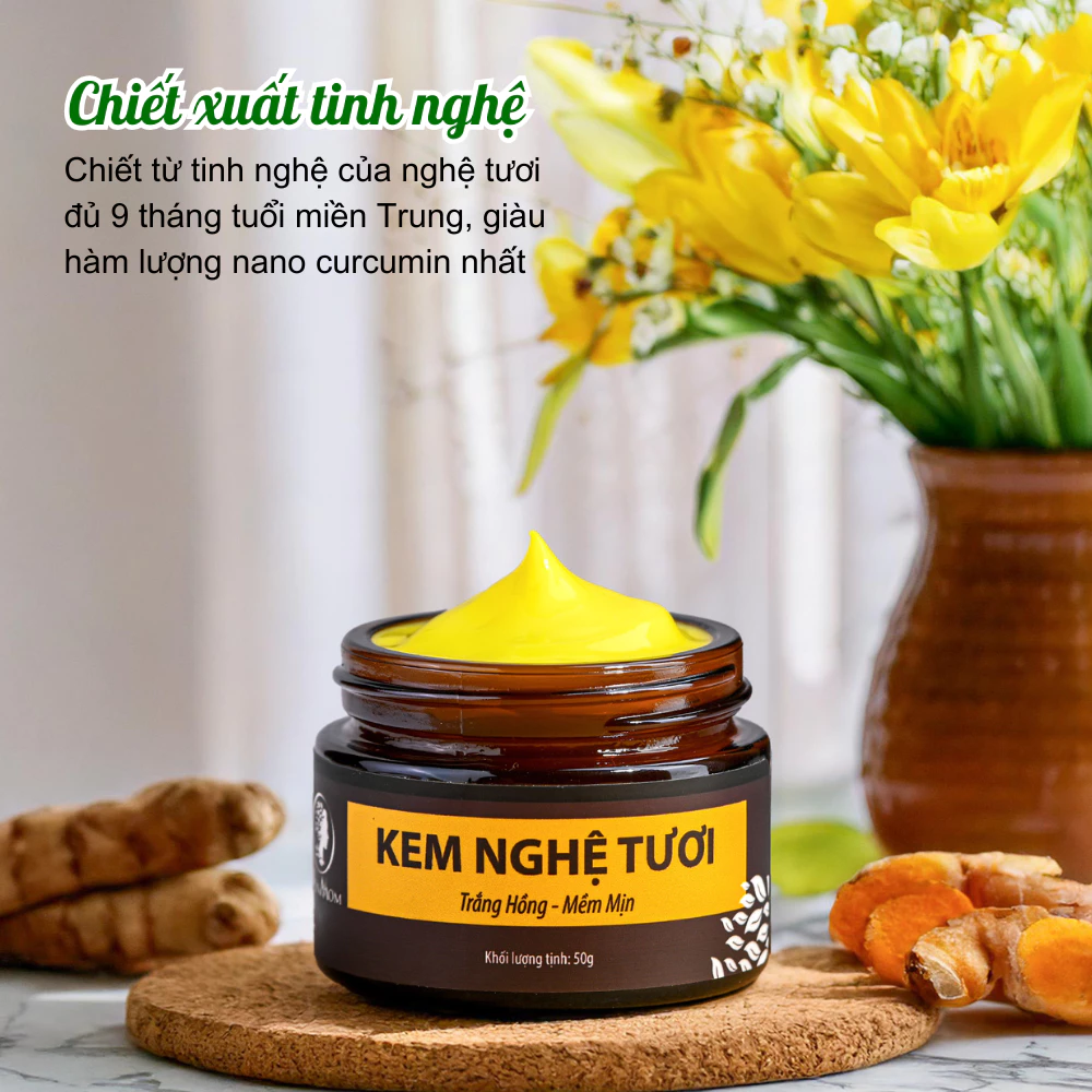 Kem Nghệ Tươi Trắng Da, Ngừa Mụn, Nám, Căng Bóng Da WonMom 50 Gram - 4