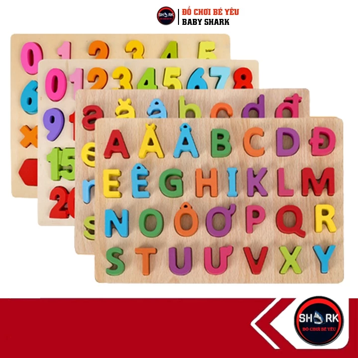 Bảng chữ cái tiếng việt, bảng chữ cái gỗ nổi chữ và số cho bé, kích thước 30x22cm, giúp bé phát triển tư duy