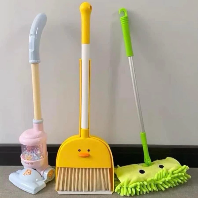 Bộ Chổi Hót Rác Và Cây Lau Nhà Cho Bé Thực Hành Cuộc Sống Dụng Cụ Quét Nhà Lau Nhà Máy Hút Bụi-Đồ Chơi PUPU HOUSE - 2