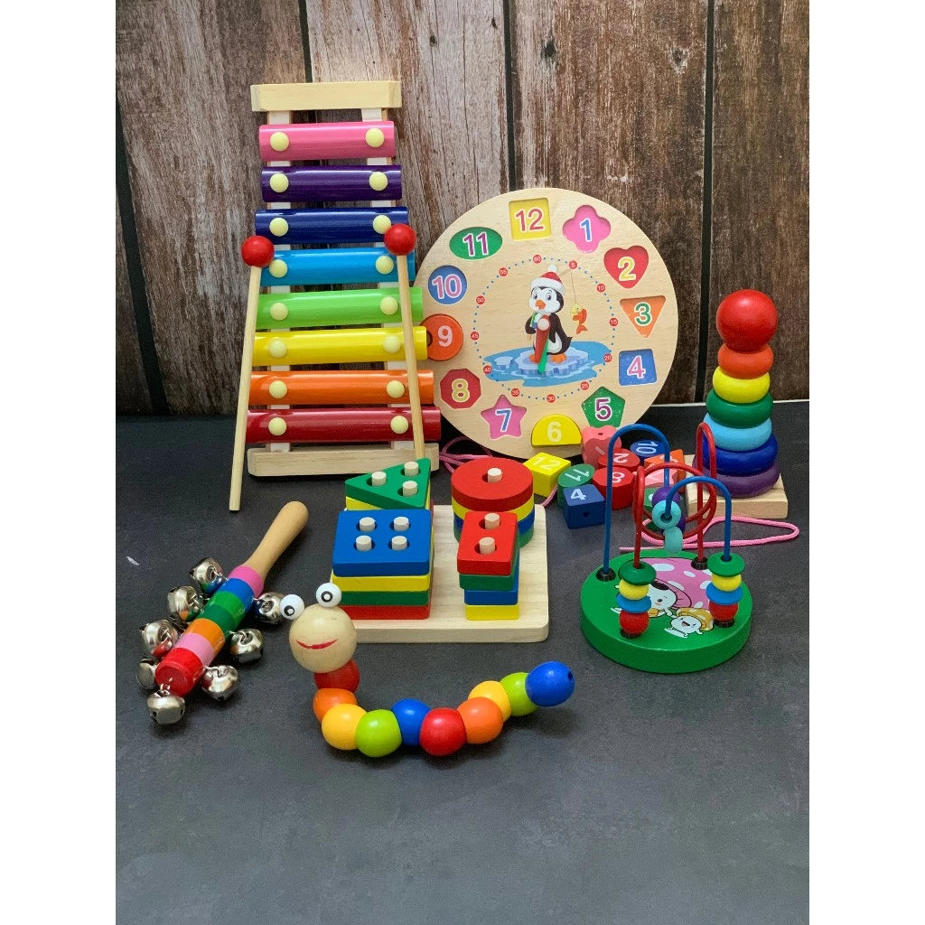 COMBO 10 MÓN ĐỒ CHƠI XẾP GỖ THÔNG MINH CHO BÉ - 3