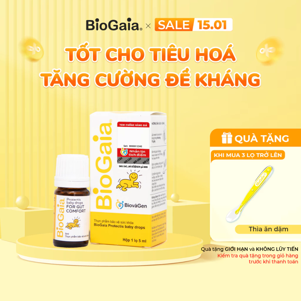 Men vi sinh BioGaia ProTectis Drops cải thiện hệ tiêu hóa xuất xứ Thụy Điển dung tích 5ml
