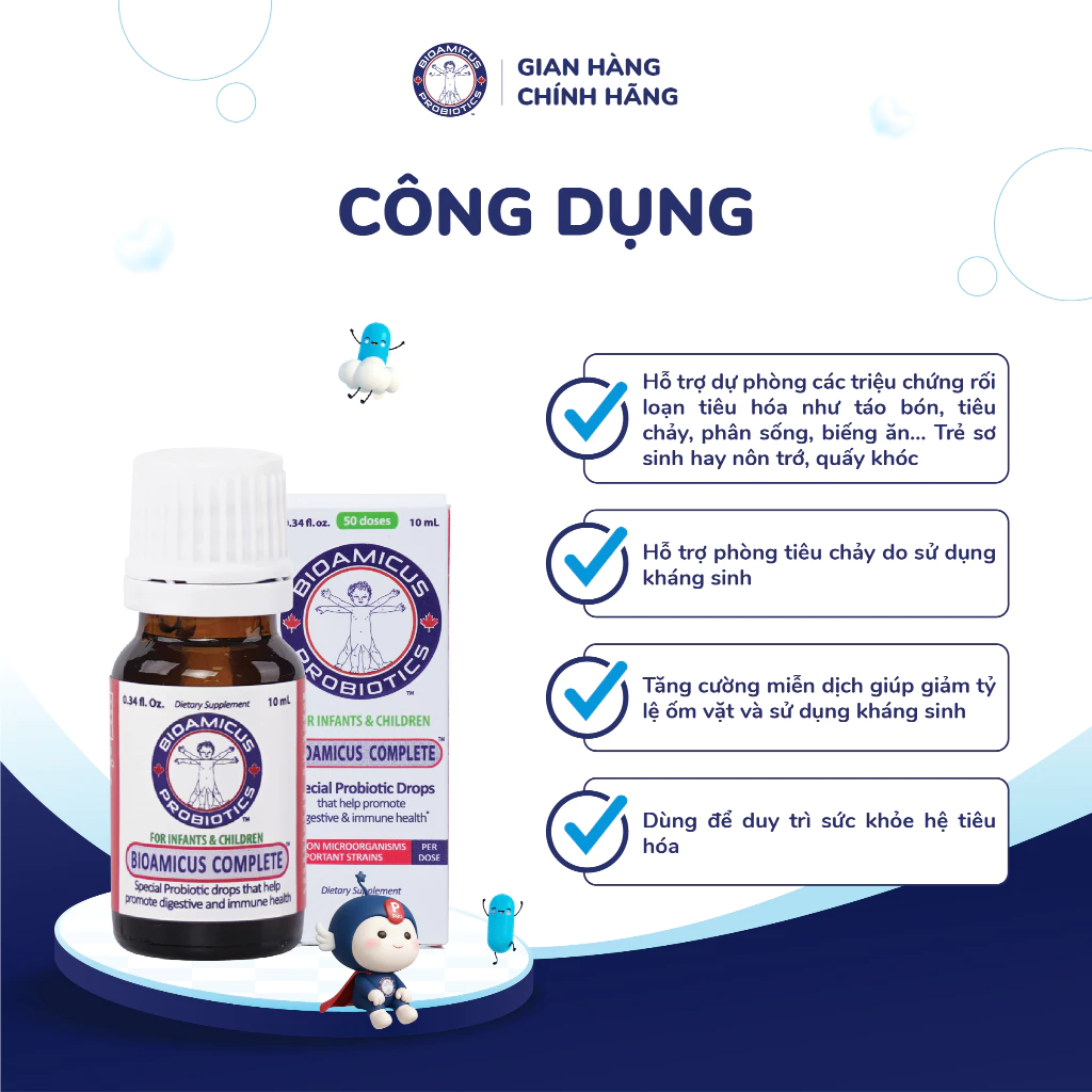 BioAmicus Complete 10 Chủng hỗ trợ cải thiện hệ vi sinh đường ruột - Men Vi Sinh Cho Bé - 2