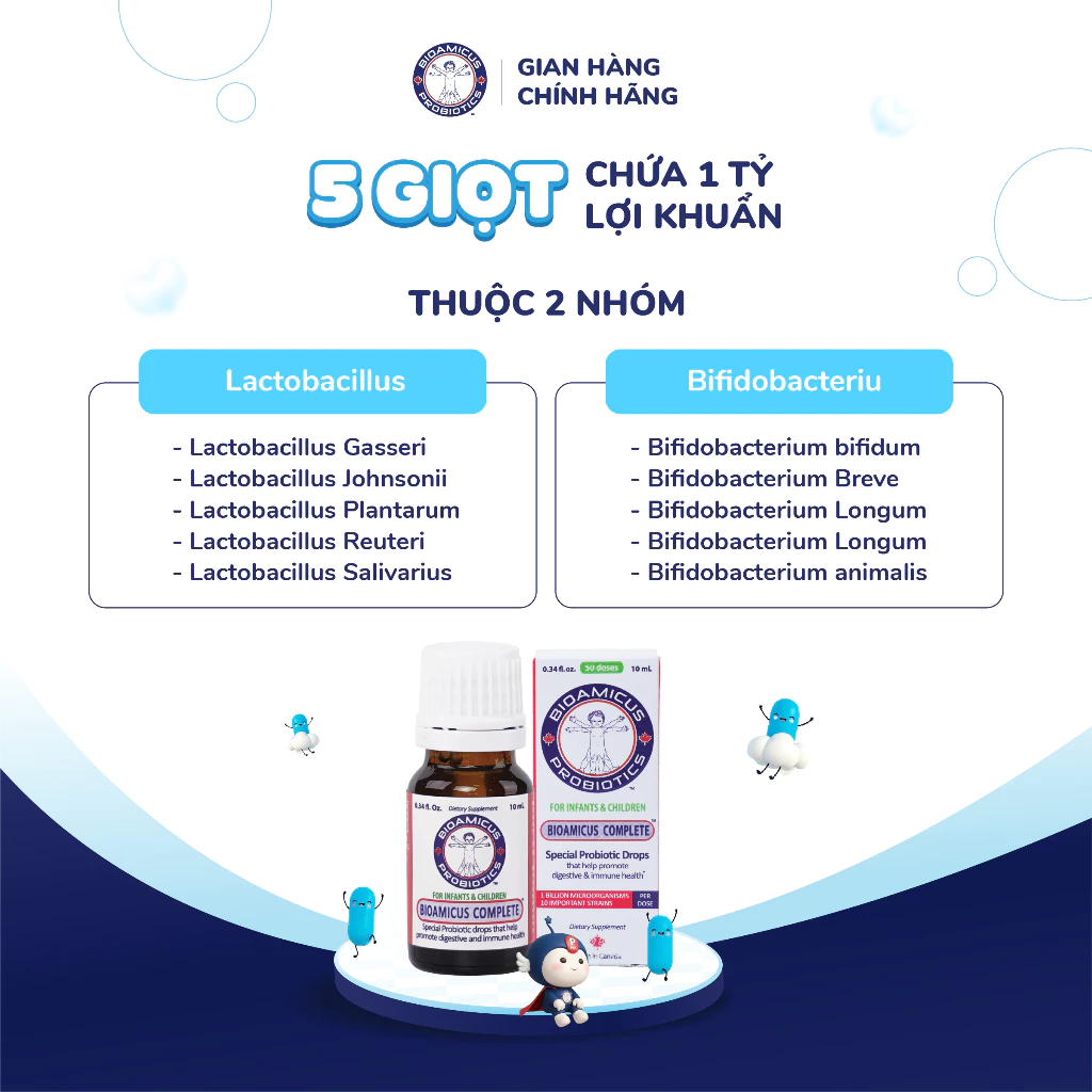 BioAmicus Complete 10 Chủng hỗ trợ cải thiện hệ vi sinh đường ruột - Men Vi Sinh Cho Bé - 3