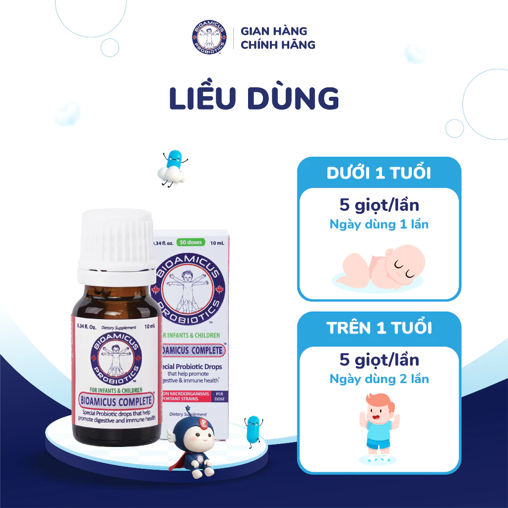 BioAmicus Complete 10 Chủng hỗ trợ cải thiện hệ vi sinh đường ruột - Men Vi Sinh Cho Bé - 5