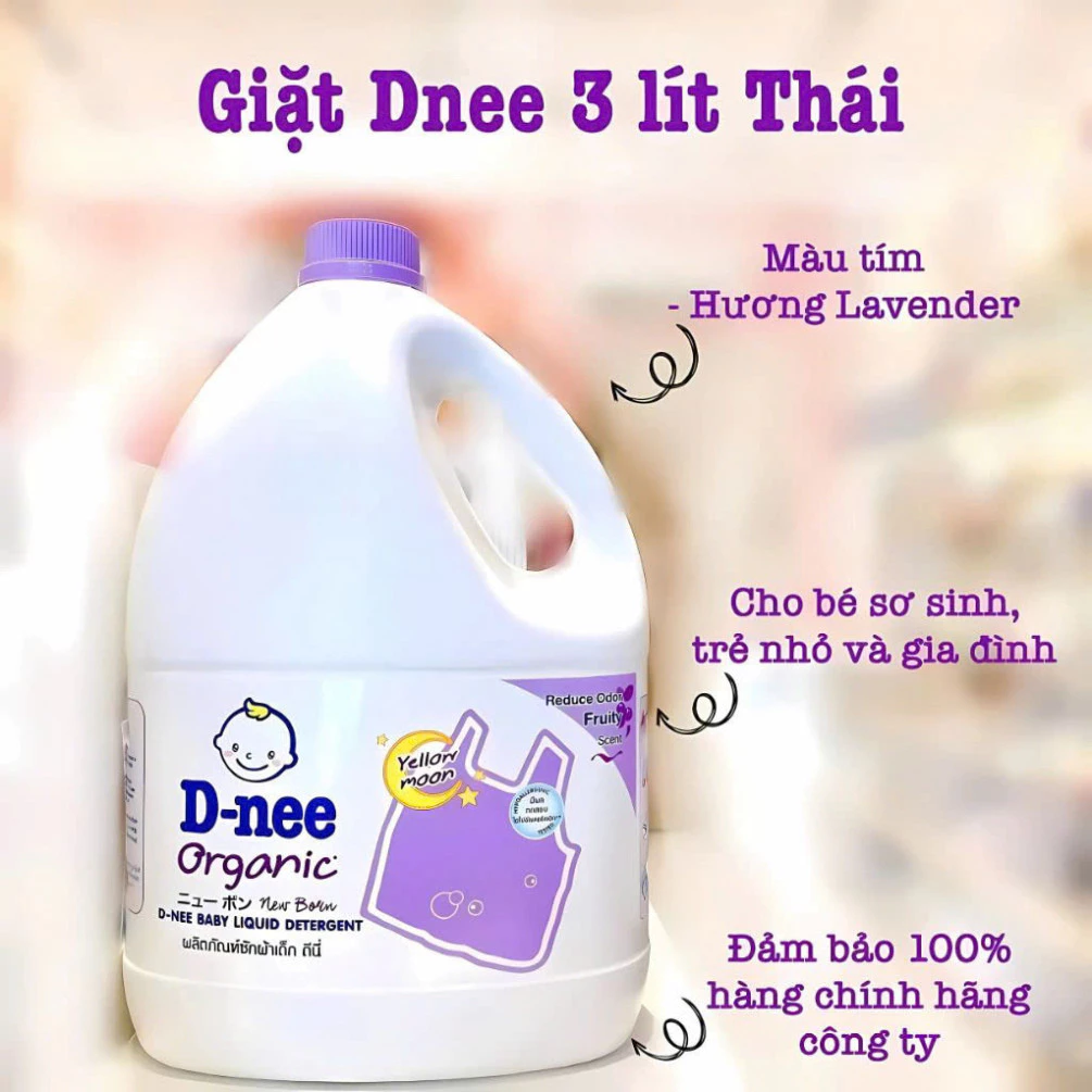 [MUA 1 TẶNG 1] Nước Giặt Dnee Chính Hãng Dung Tích Can 3000ml - Nước Giặt Thái Thơm Dịu An Toàn, Giặt Xả 2IN1 - 2