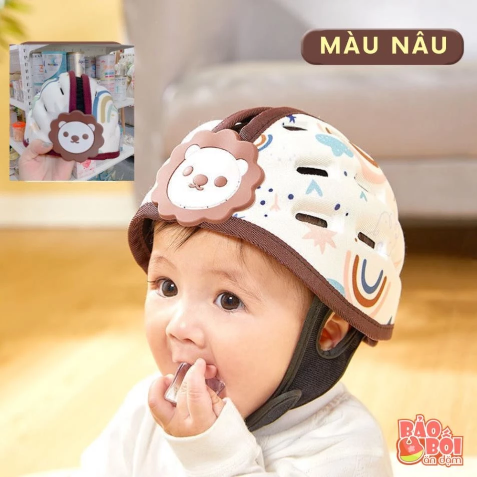 Mũ Bảo Vệ Đầu, Mũ Bảo Hiểm Siêu Nhẹ Thoáng Khí Cho Bé Tập Bò Tập Đi từ 6-36 tháng có hộp đựng (hình thật) - 3