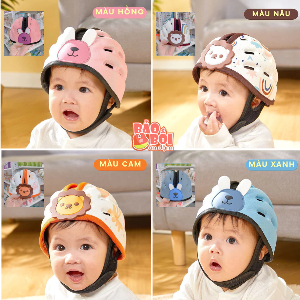 Mũ Bảo Vệ Đầu, Mũ Bảo Hiểm Siêu Nhẹ Thoáng Khí Cho Bé Tập Bò Tập Đi từ 6-36 tháng có hộp đựng (hình thật) - 4