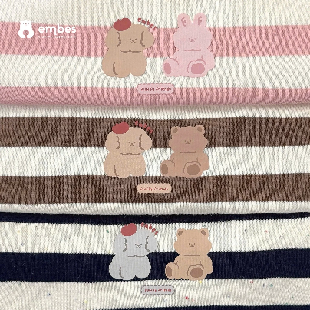 [New Collection] Áo Nỉ Cho Bé Embes, Áo Nỉ Kẻ Ngang In Hình Chất Nỉ Lông Dày Dặn Cho Bé Từ 8-18Kg - 3