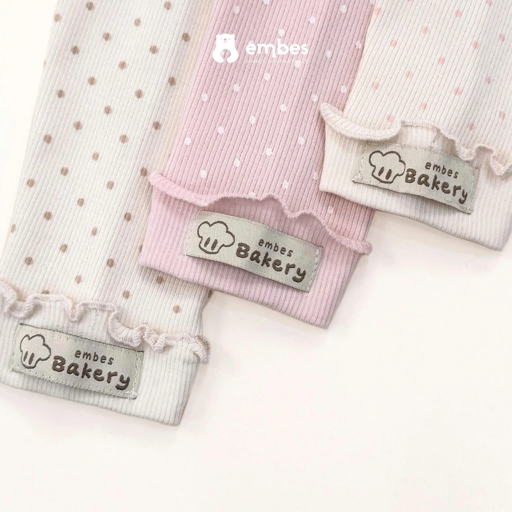 Đồ Bộ Bé Gái Embes, Bộ Dài Tay Thu Đông Chấm Bi Phối Cổ Bèo In Hình Chất Cotton Cho Bé Gái Từ 8-17kg - 3