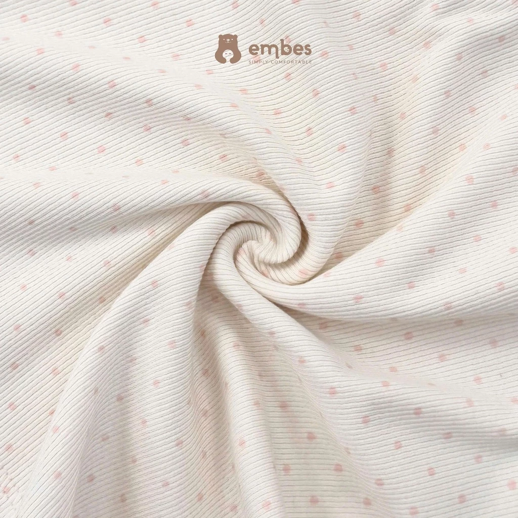 Đồ Bộ Bé Gái Embes, Bộ Dài Tay Thu Đông Chấm Bi Phối Cổ Bèo In Hình Chất Cotton Cho Bé Gái Từ 8-17kg - 6
