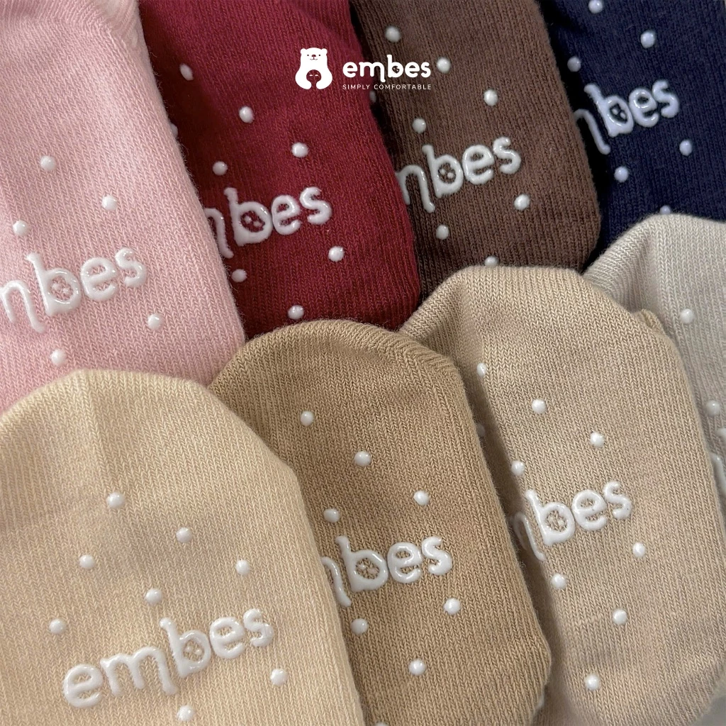 Tất Cho Bé Embes, Set 3 Đôi Vớ Chống Trơn Chất Cotton Mềm Mại Co Giãn Cho Bé Trai Bé Gái Từ 1-4 Tuổi - 2