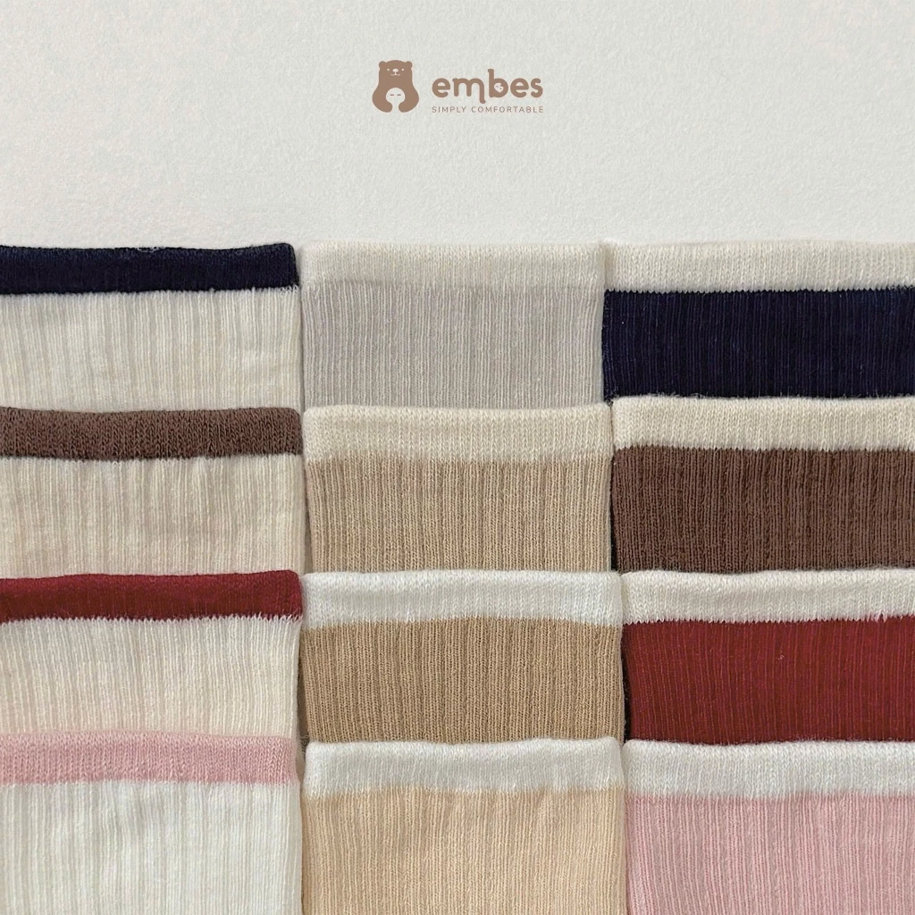 Tất Cho Bé Embes, Set 3 Đôi Vớ Chống Trơn Chất Cotton Mềm Mại Co Giãn Cho Bé Trai Bé Gái Từ 1-4 Tuổi - 3