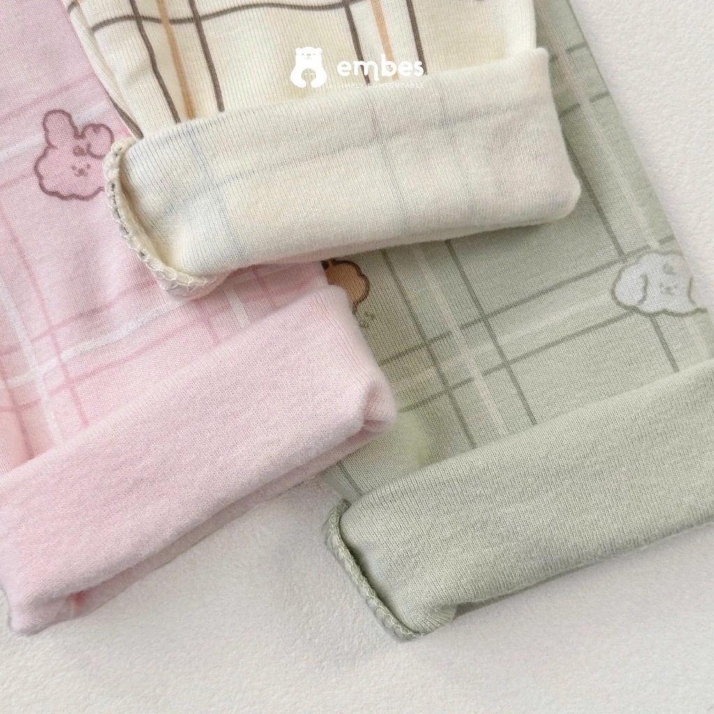 Bộ Dài Tay Cổ 3 Phân Embes, Bộ Thu Đông In Họa Tiết Chất Cotton Cho Bé Trai Bé Gái Size Từ 8-18kg - 3