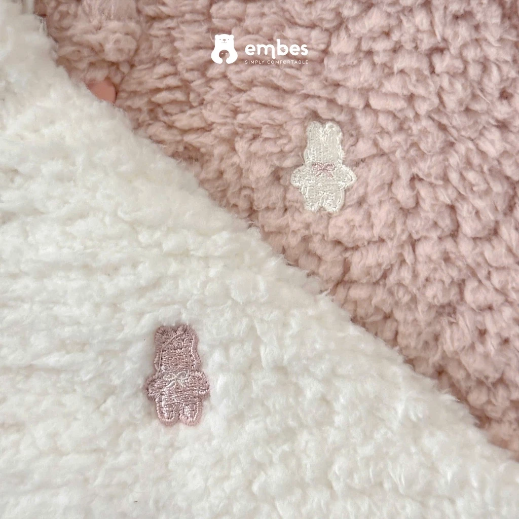 Áo Choàng Cho Bé Sơ Sinh Embes, Áo Choàng Lông Mũ Gấu-Thỏ Dày Dặn Ấm Áp Cho Bé Sơ Sinh Từ 0-9 Tháng - 3