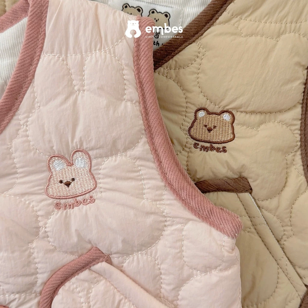 [New Collection] Áo Gile Cho Bé Embes, Áo Gile Hai Mặt Phao Và Nỉ Lông Dày Dặn Cho Bé Size Từ 8-18Kg - 2