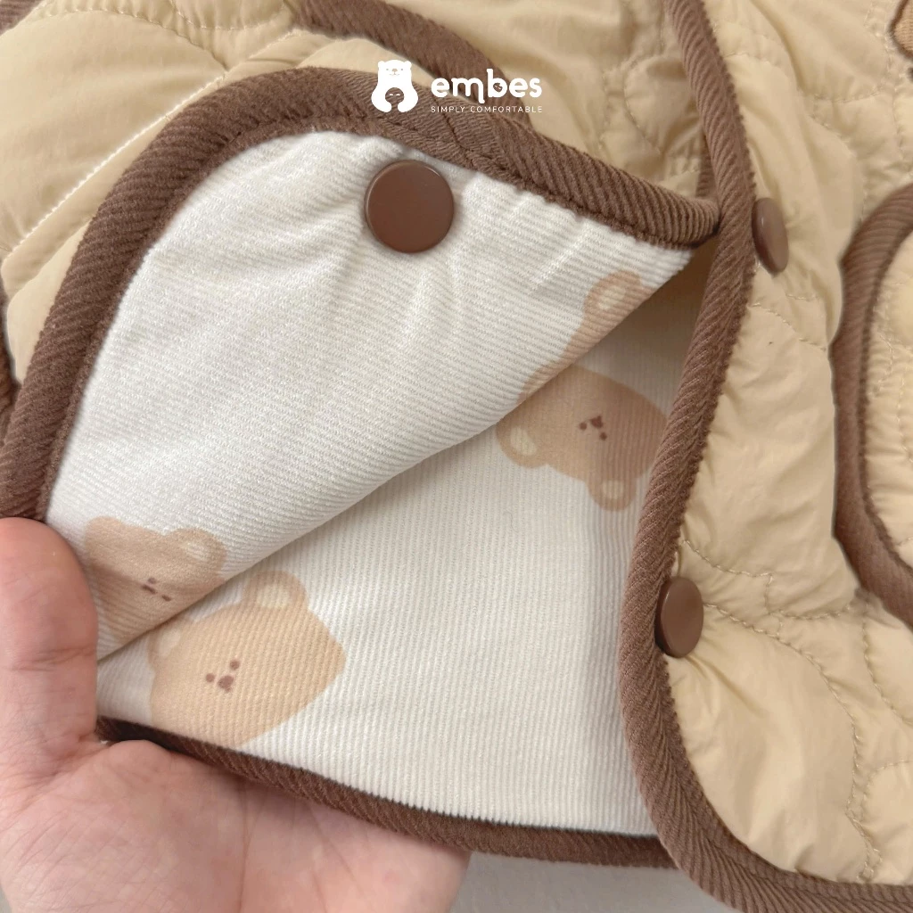 [New Collection] Áo Gile Cho Bé Embes, Áo Gile Hai Mặt Phao Và Nỉ Lông Dày Dặn Cho Bé Size Từ 8-18Kg - 3