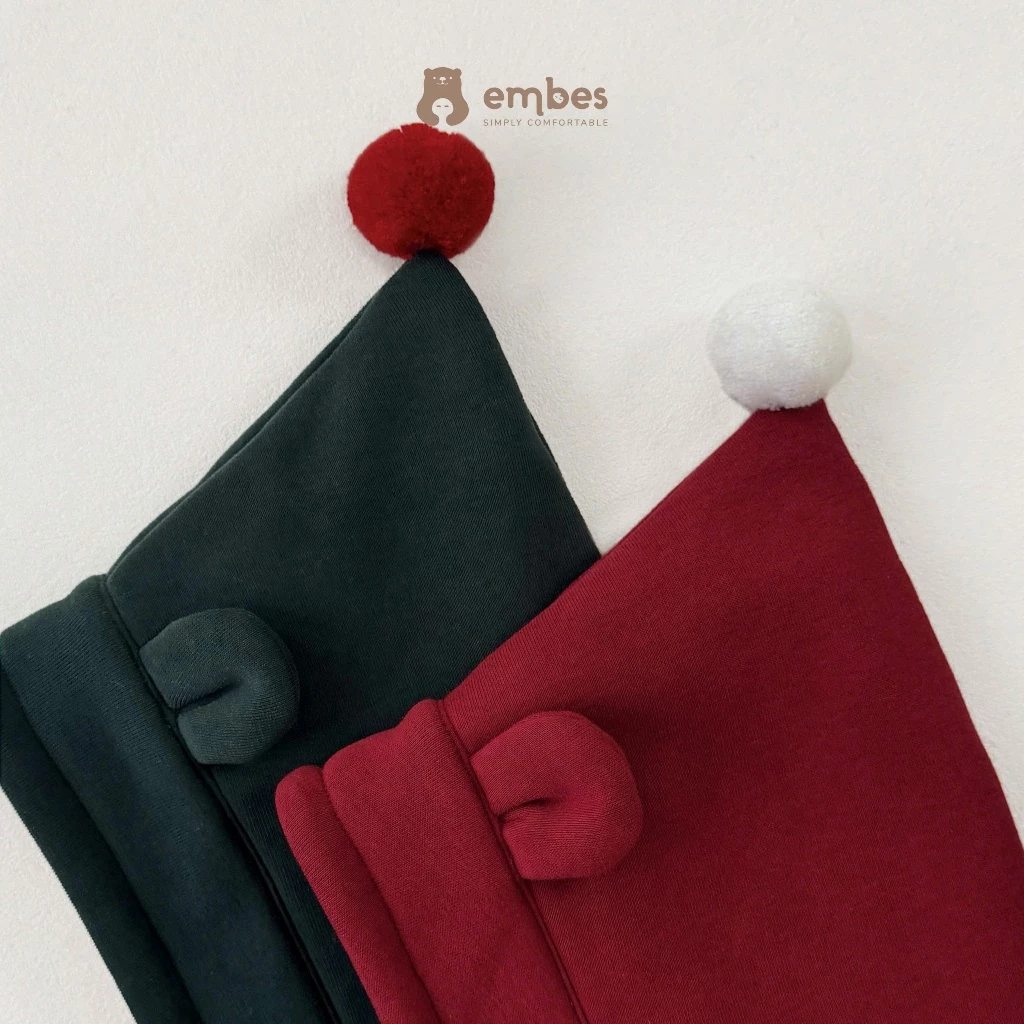 [Embes-Santa's Present] Áo Nỉ Mũ Chóp Đính Bông Cho Bé Trai Bé Gái Diện Lễ Giáng Sinh Size Từ 8-18Kg - 2