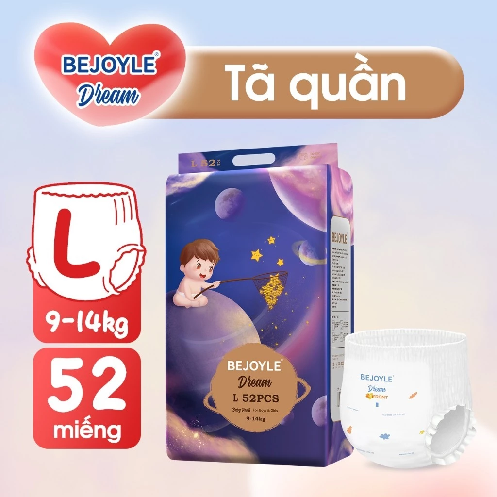 Bỉm quần Bejoyle size L/M/S/XL/XXL/XXXL bỉm bé chính hãng Tã quần cho bé 52 miếng bỉm