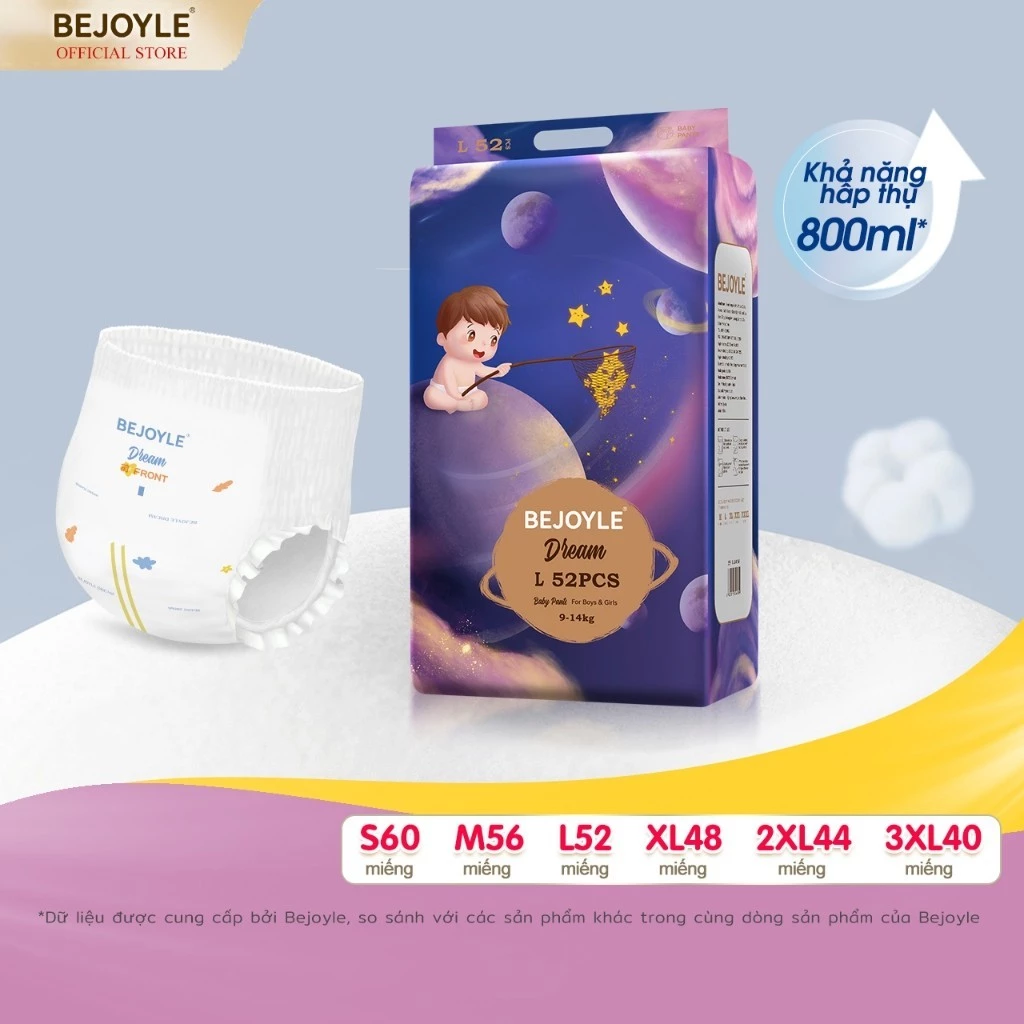 Bỉm quần Bejoyle size L/M/S/XL/XXL/XXXL bỉm bé chính hãng Tã quần cho bé 52 miếng bỉm - 6