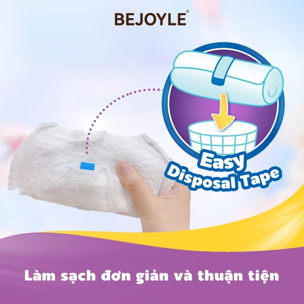 Bejoyle Tã Bỉm quần cao cấp nhẹ siêu khô thoáng cho trẻ sơ sinh Size S60/M56/L52/XL48/XXL44/XXXL40 - 2