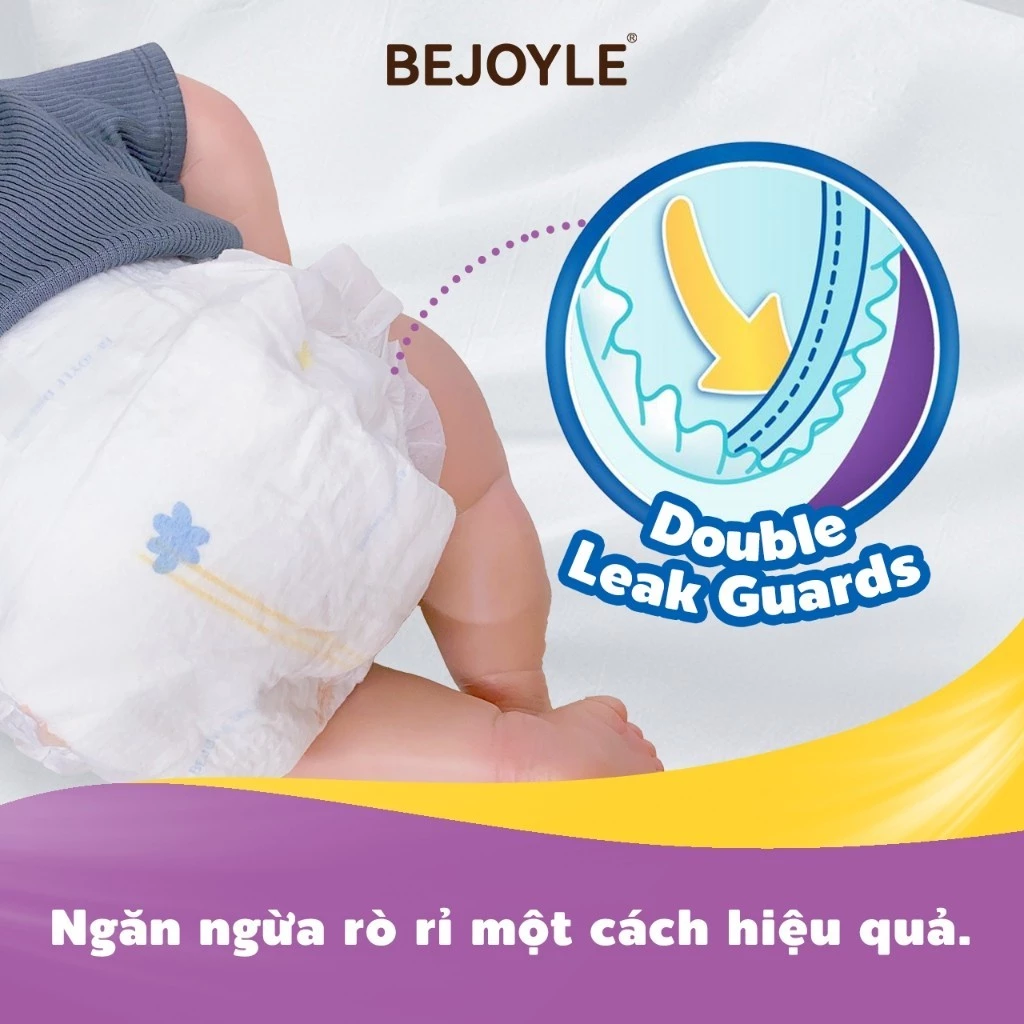 Bejoyle Tã Bỉm quần cao cấp nhẹ siêu khô thoáng cho trẻ sơ sinh Size S60/M56/L52/XL48/XXL44/XXXL40 - 3