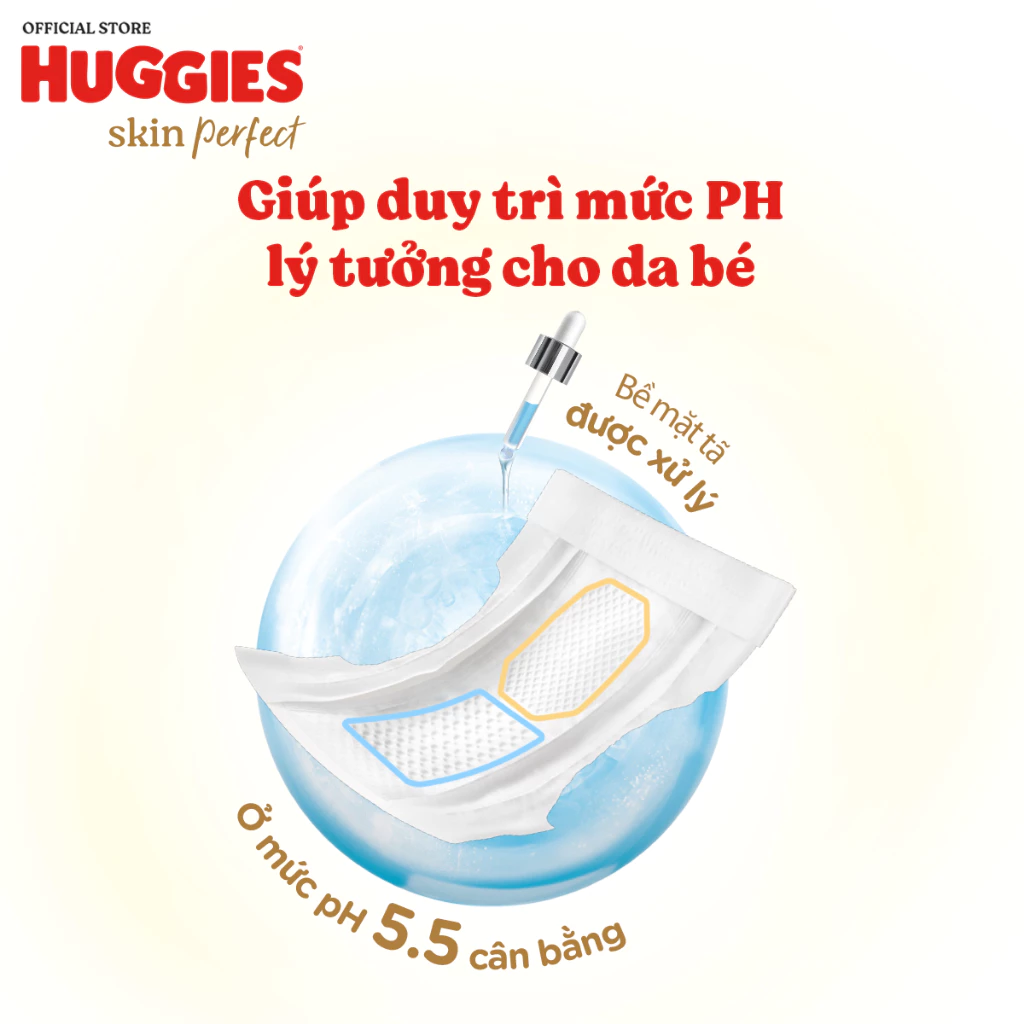 Tã quần Huggies Skin Perfect Mega Jumbo M98+4/ L88+4/XL72+4/XXL64+4 với 2 vùng thấm giảm kích ứng da - 5