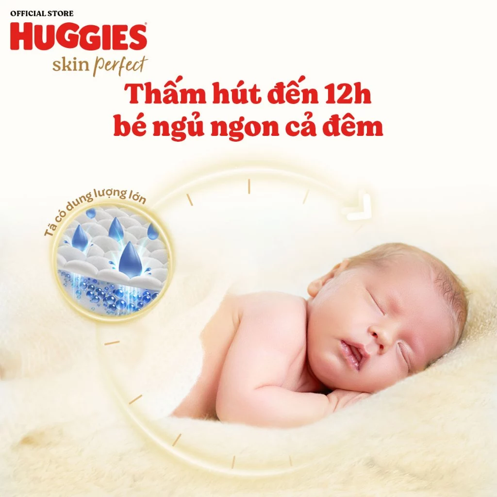 Tã quần Huggies Skin Perfect Mega Jumbo M98+4/ L88+4/XL72+4/XXL64+4 với 2 vùng thấm giảm kích ứng da - 6