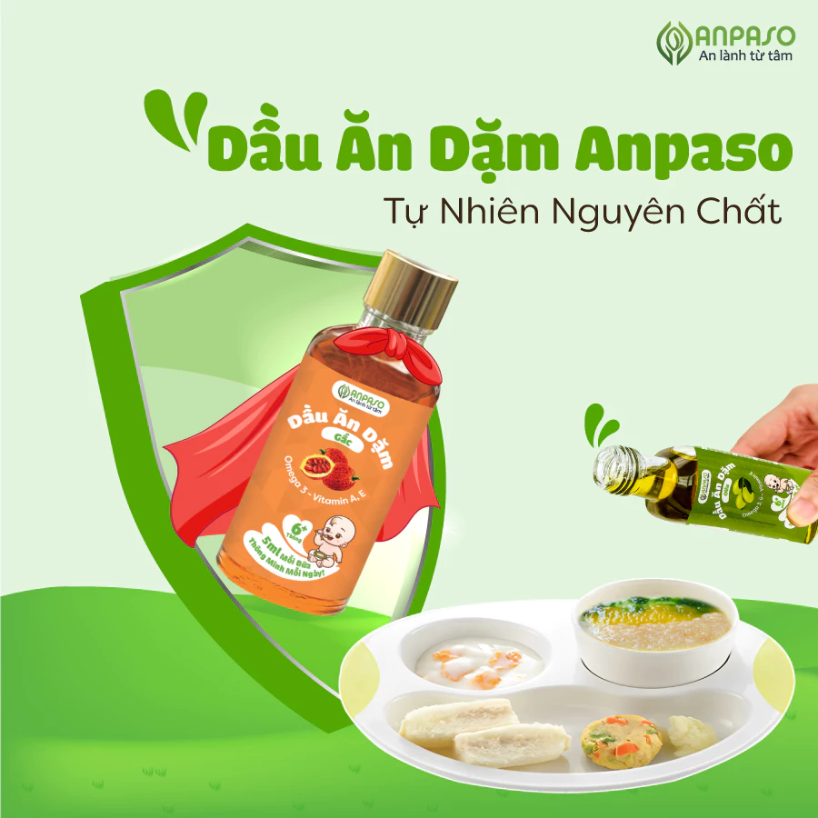 Dầu Ăn Dặm Cho Bé Anpaso - Set 3 dầu Oliu, Óc Chó, Cá Hồi 50ml, 100ml, 150ml - Dầu Chiên Xào 100ml - 5