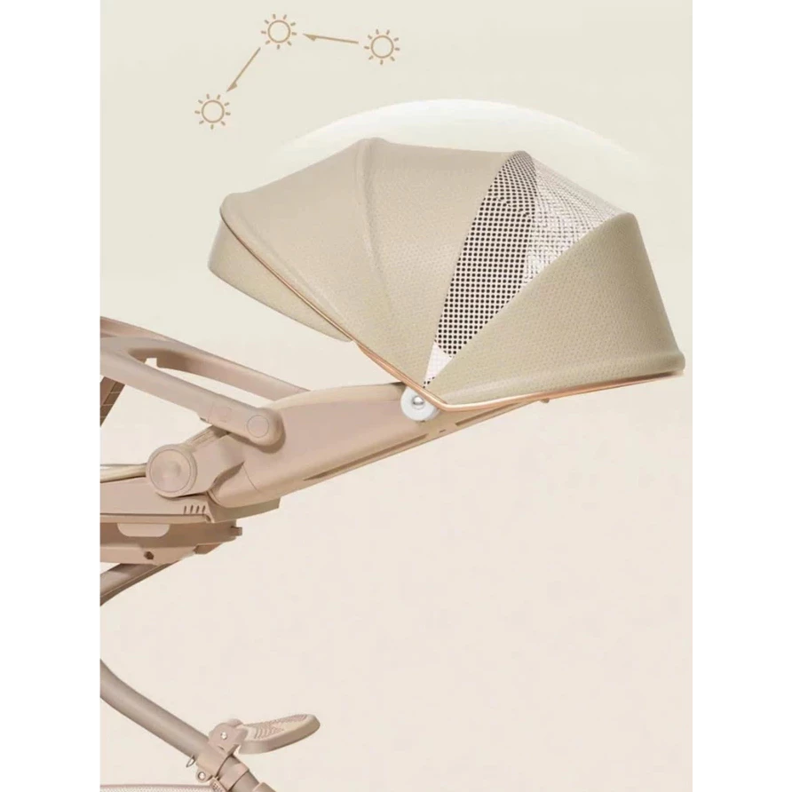 Xe đẩy M10 dành cho bé từ sơ sinh gấp gọn tiện lợi , đảo chiều 360 - ngả lưng 175 độ kèm bàn ăn dặm - 3