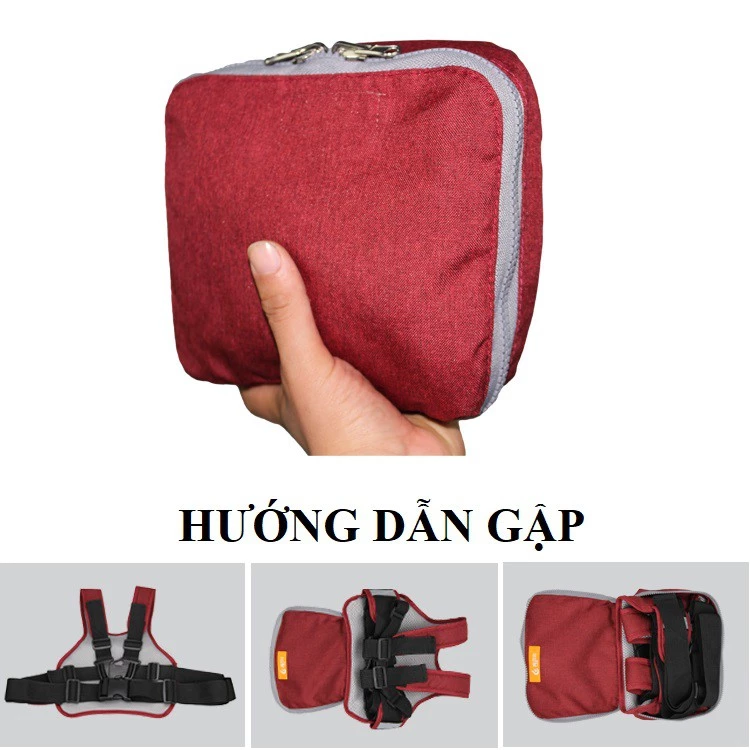 Đai đi xe máy an toàn cho bé - 2 trong 1 - Mầu Nâu - 2