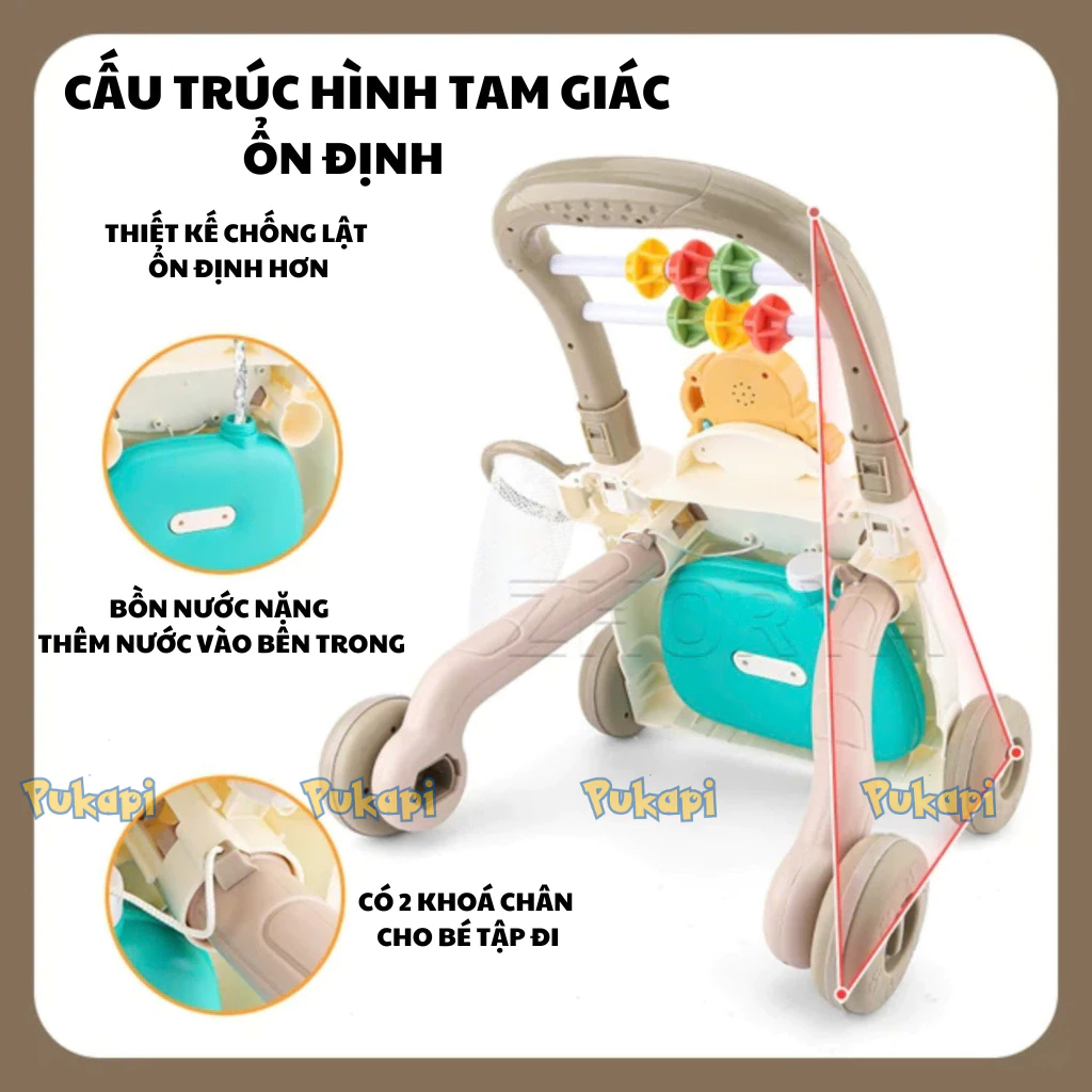 Xe Tập Đi Đa Năng Cho Bé 5IN1 Xe Tập Đứng Xe Đẩy Tập Đi Có Đa Năng Có Nhạc- Đồ Chơi Cho Bé PUKAPI - 4