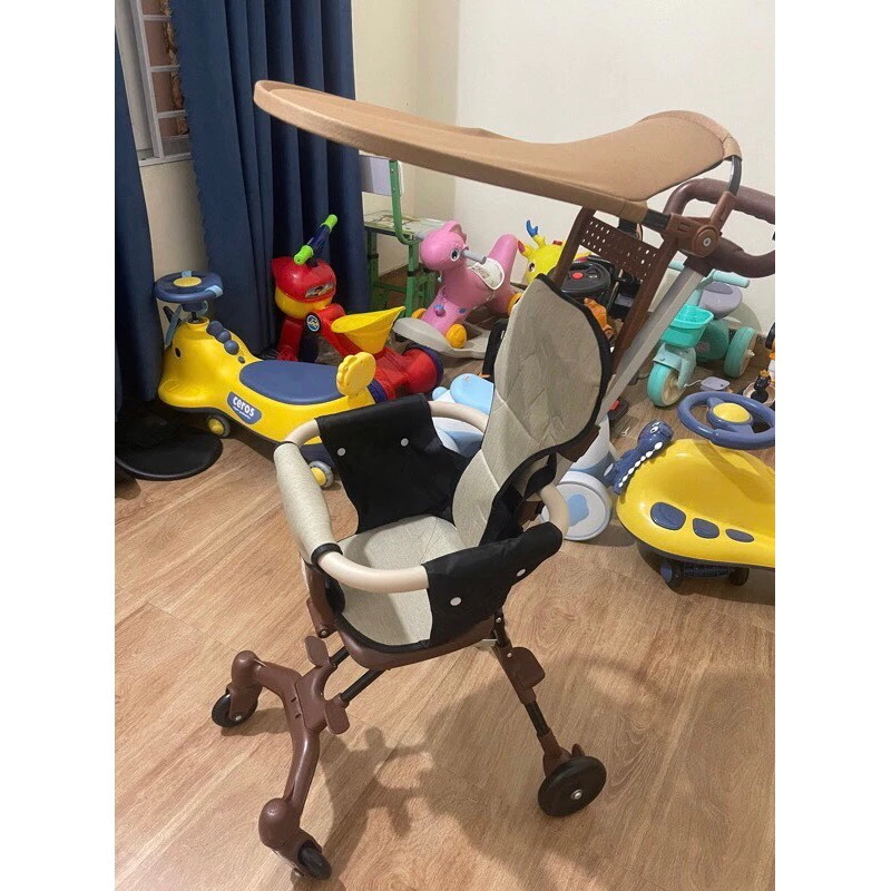 ⭐️[𝑴𝒊𝒆̂̃𝒏 𝑺𝒊́𝒑]Xe Đẩy Gấp Gọn Cho Bé Yêu, Bé Đi Du Lịch Đi Chơi Siêu Gọn Nhẹ-tặng miếng lót - 4