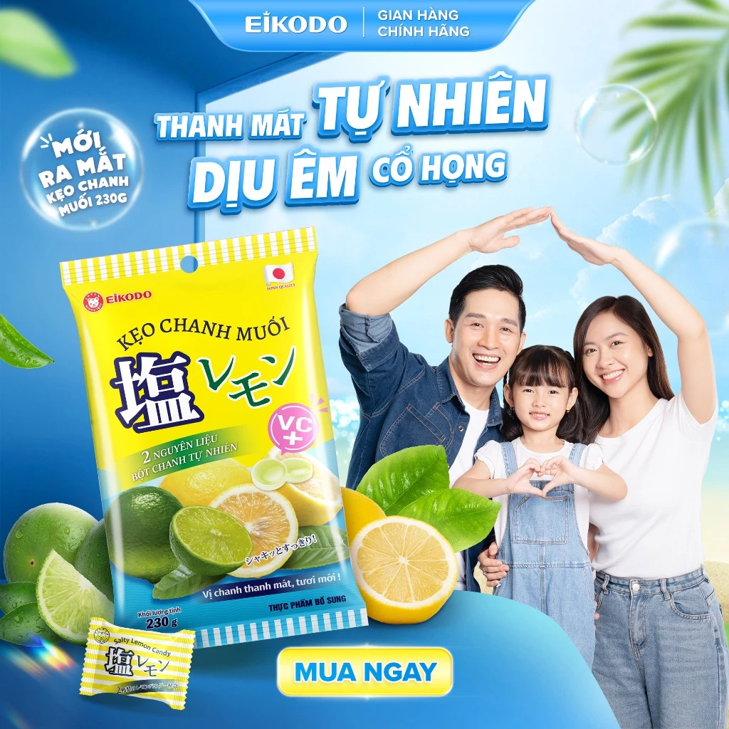 Kẹo Chanh Muối 230g Bổ sung Vitamin C EIKODO SINCE 1877
