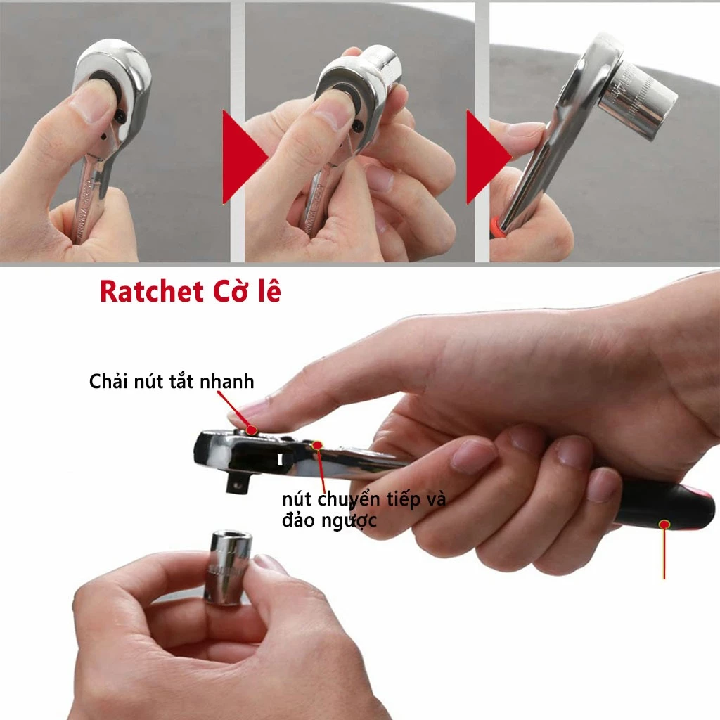 ĐA NĂNG Bộ dụng cụ mở bu lông ốc vít, 40/46 chi tiếc,bộ dụng cụ sửa chữa ô tô xe máy - 5