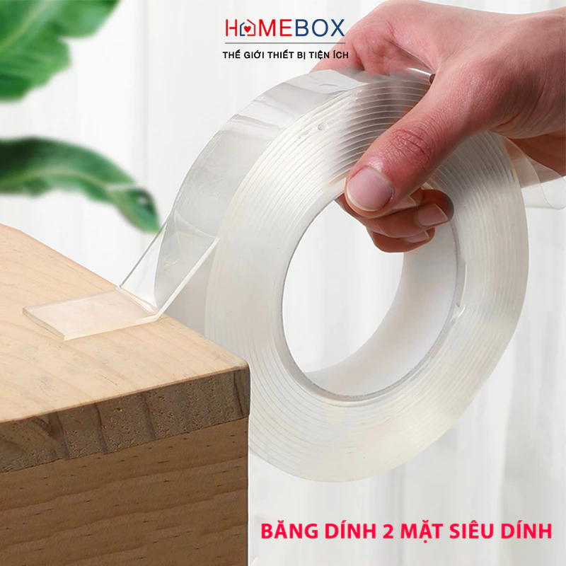 Băng Dính 2 Mặt Siêu Dính Băng Keo Nano Trong Suốt 3M Dán Tường Keo Dán Dính Mọi Bề Mặt Tiện Lợi - 4