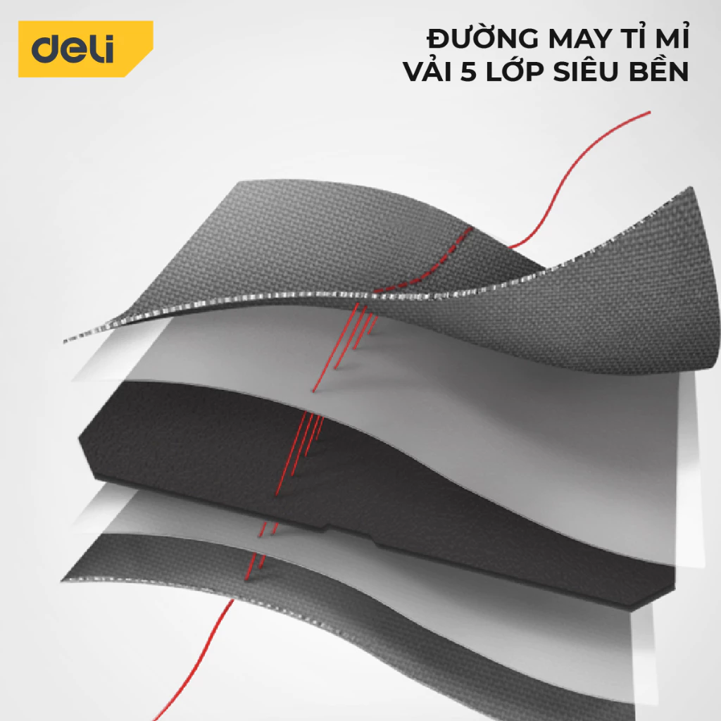 Túi Đựng Đồ Nghề Nhiều Ngăn DELI Đế Tay Nhựa Dụng Cụ Sửa Chữa - Có Quai Đeo Vải Dày Chống Nước - 5