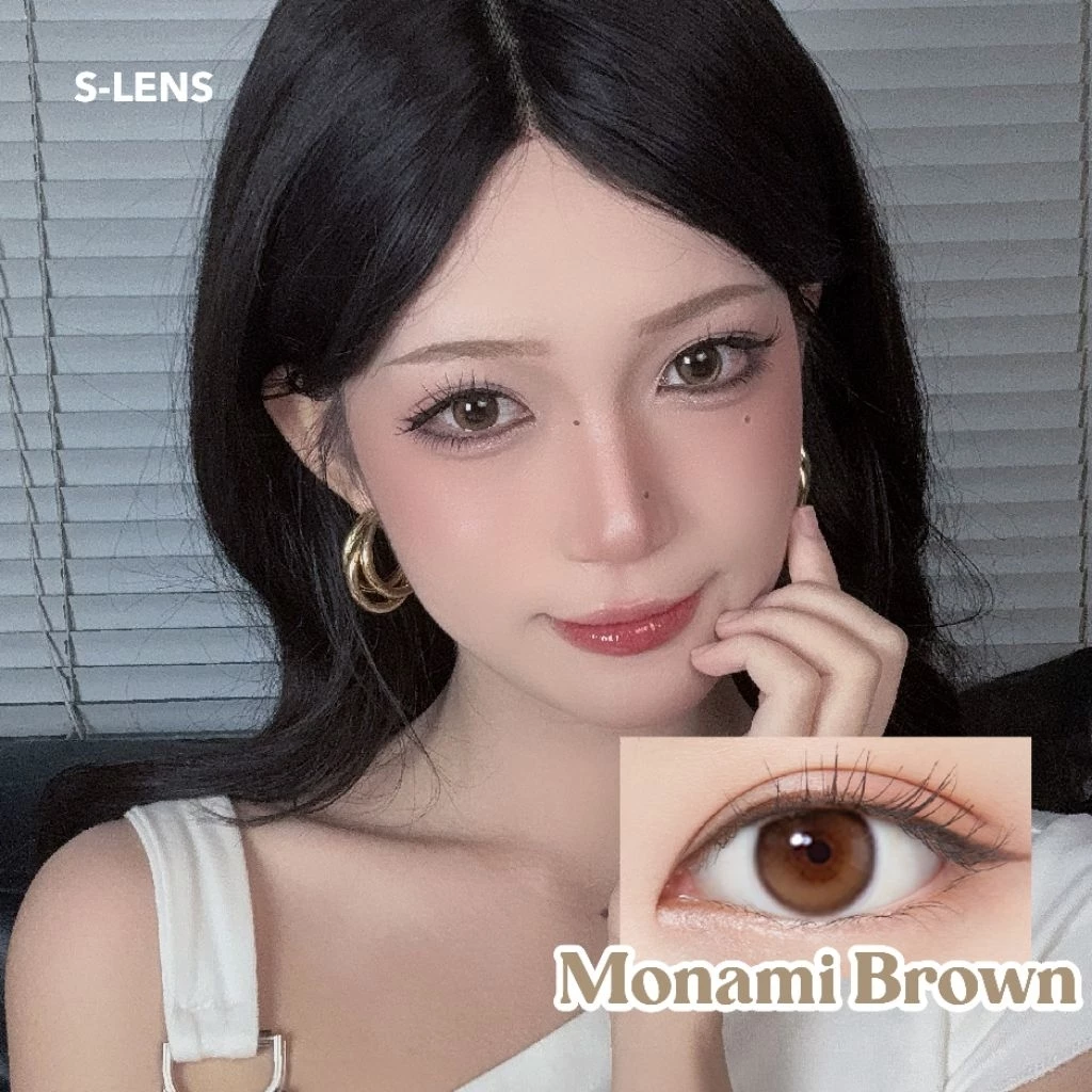 SLENS - Lens 1 NGÀY (1 CHIẾC) MONAMI brown/gray MPC - Kính áp tròng Hàn Quốc Seoullens - 2