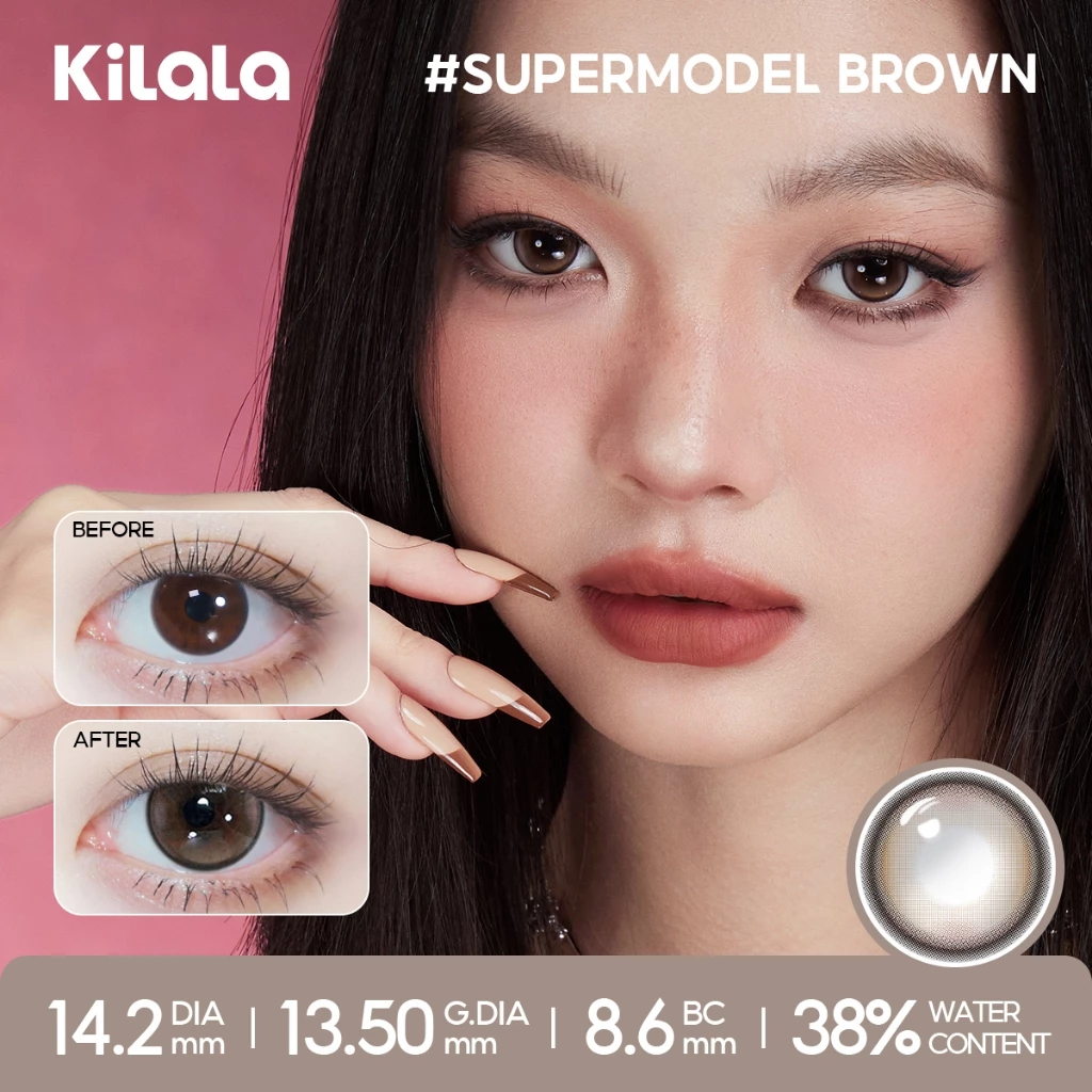 Kính áp tròng Kilala lens 1 ngày màu xám DIA 14.0mm 14.2mm 14.5mm Filmgirl Blue Lychee Grey Heroine Purple và màu xám lens cận có độ (0-7) 2 chiếc - 3