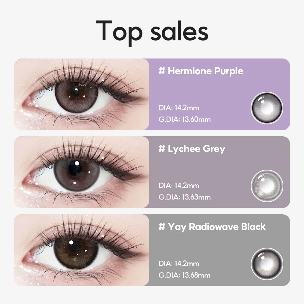 Kính áp tròng Kilala lens 1 ngày màu xám DIA 14.0mm 14.2mm 14.5mm Filmgirl Blue Lychee Grey Heroine Purple và màu xám lens cận có độ (0-7) 2 chiếc - 6