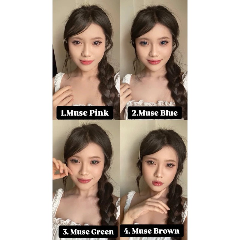 SLENS - 1 NGÀY (1 CHIẾC) MUSE blue/brown/green/pink MPC - Kính áp tròng Hàn quốc Seoullens - 3
