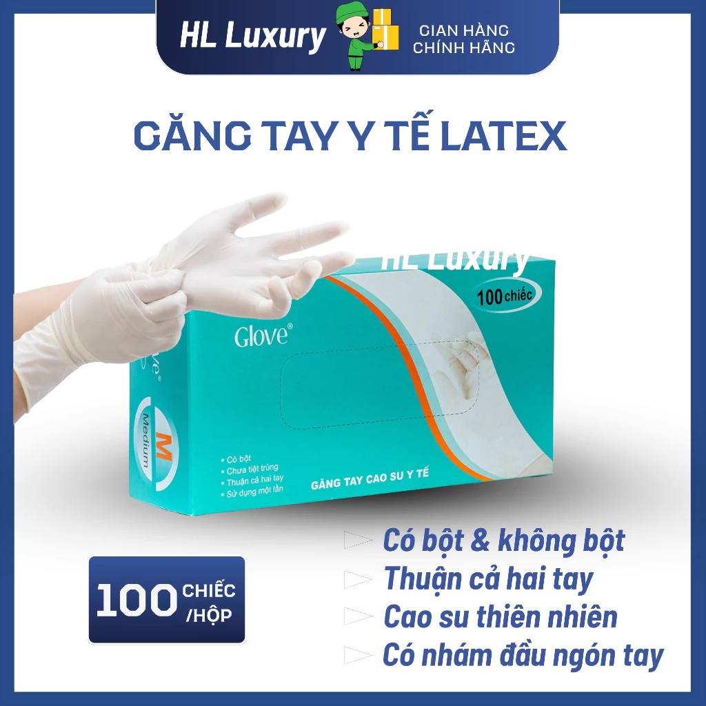 [Hộp 100 chiếc] Găng tay y tế cao su Latex không bột và có bột- Dùng cho spa, nha khoa, thẩm mỹ - 2