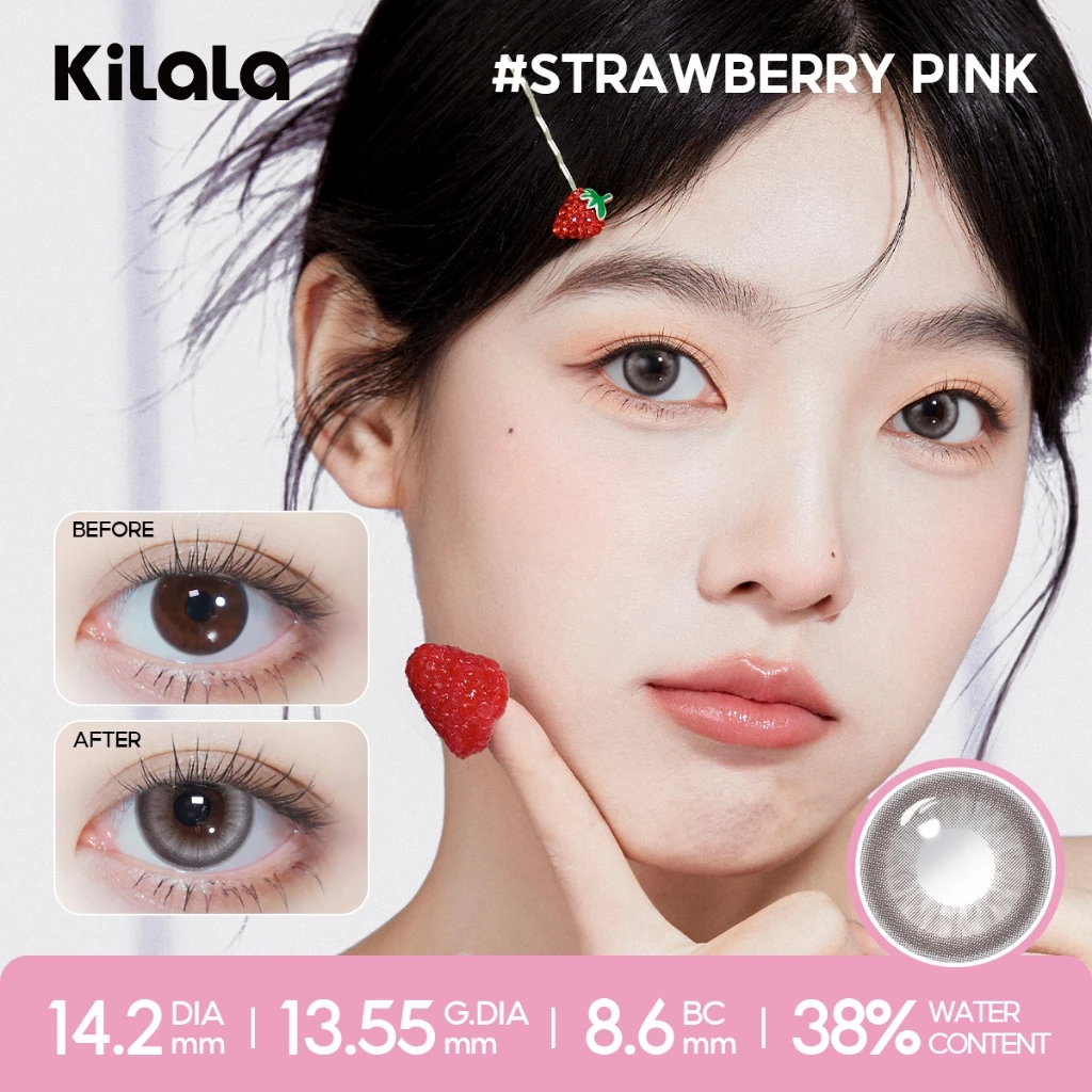 Kính áp tròng Kilala màu nâu Chestnut Milk Brown/White Peach Brown/Lychee Grey lens cận 6 tháng DIA 14.2mm có độ (0-7) 1 chiếc lens - 3